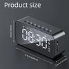 Desktop mini LED mirror digital clock, alarm clock bluetooth wireless audio cell phone speaker stereo sound effect,...