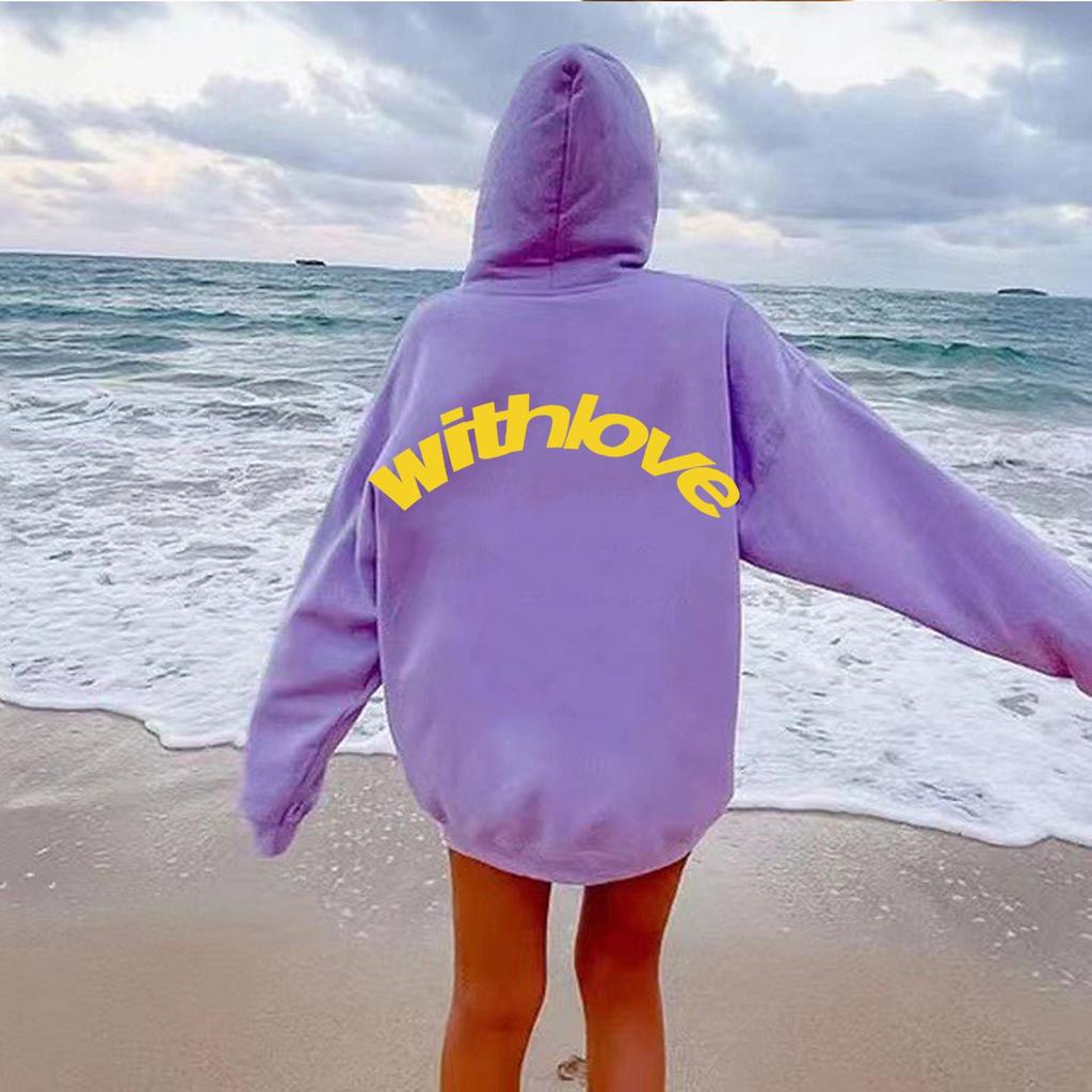 Women's Angel Print Retro Hip Hop Oversized Hoodie Jacket