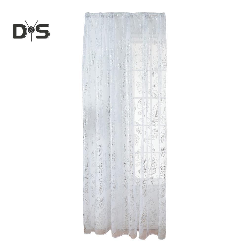 DYS Home Decor Feather Design Drape Balcony Window Tulle Voile Sheer Curtain