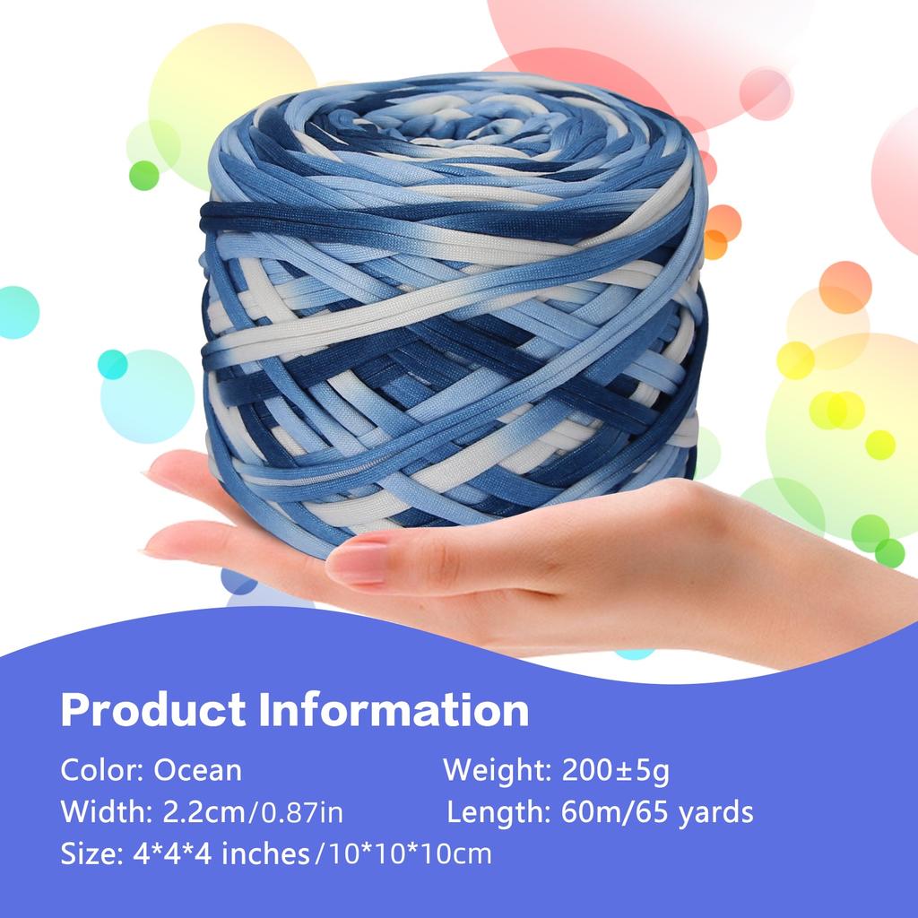 1pc 2cm Wide T-shirt Yarn,Woven Fabric Knitted Yarn 200g Yarn ,For Hand Made DIY Bags, Blankets, Cushions, Dolls