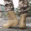 Snow Boots Men Lace Up Casual High Top Men's Boots Waterproof Winter Boots Anti-Slip Ankle Boots Outdoor Work Boots
