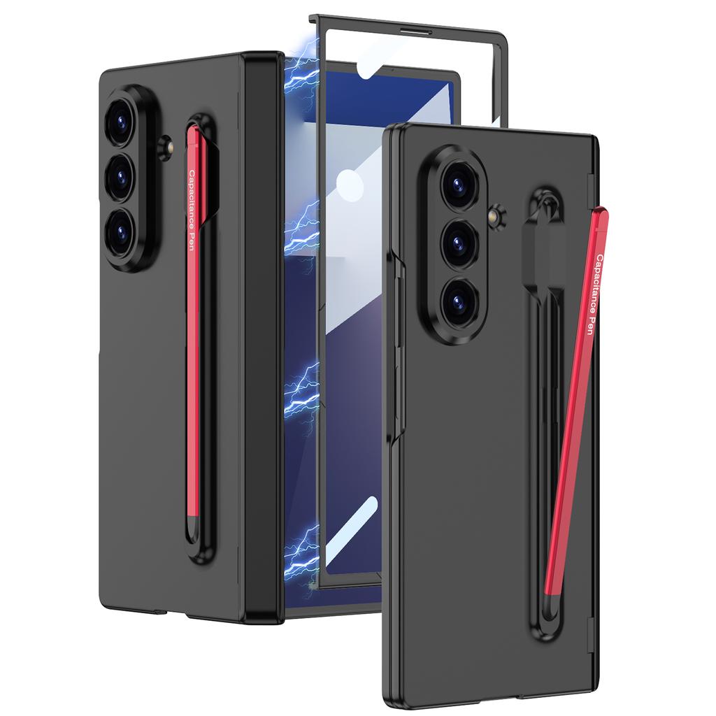 GKK For Samsung Galaxy Z Fold7 5G Case with Stylus Magnetic Hinge Protection PC+Tempered Glass Phone Cover
