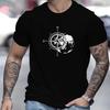T-shirt stampata con bussola da donna e uomo con rosa dei venti e design nautico, streetwear estivo e primaverile