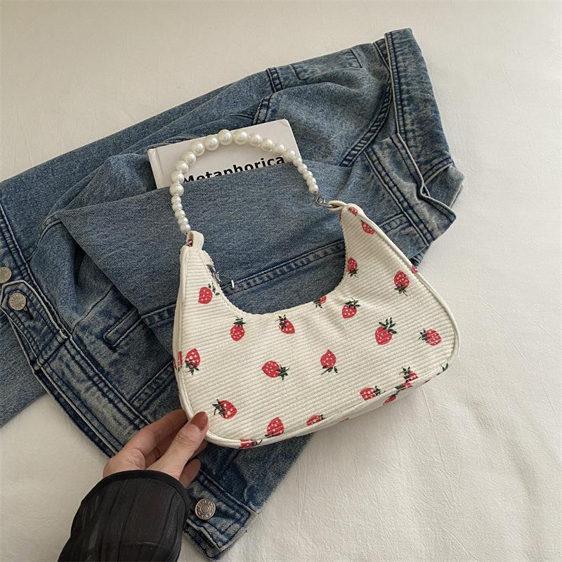 

2024 summer new trend armpit bag fashion casual messenger bag crescent bag female cute casual small bag female білий