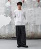 AGOD Strap Banding Wide Slacks [Charcoal Stripe]