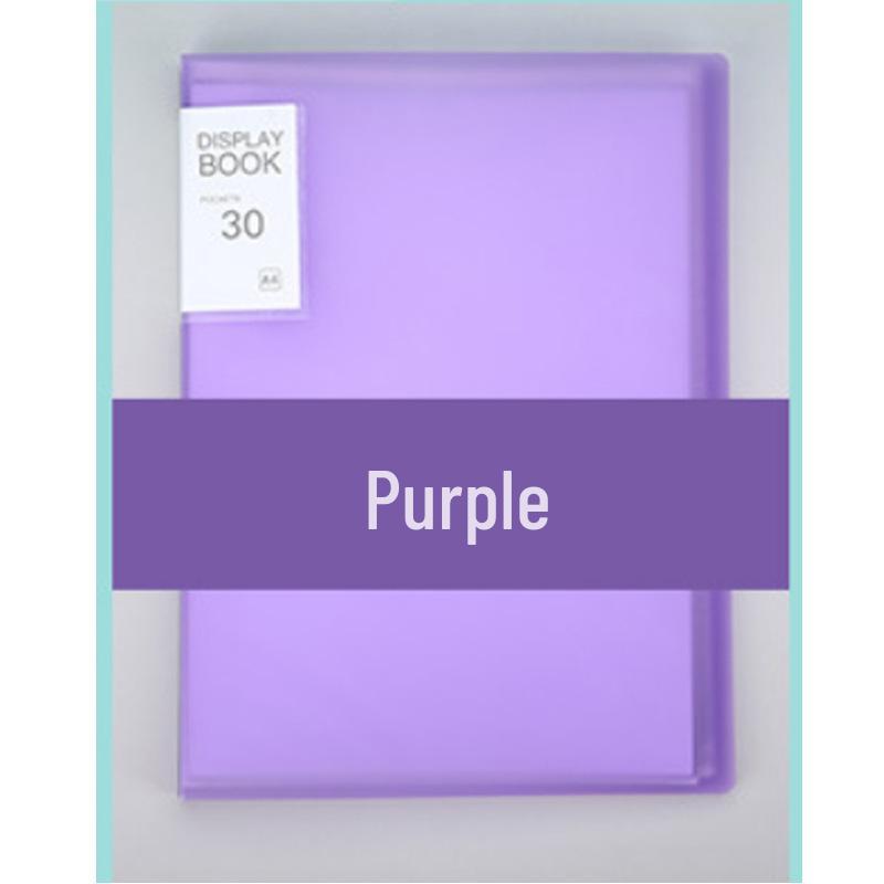 A4 Candy Color Multi-Layer Ring Binder - Waterproof Transparent Plastic Storage Book for Student Test Papers