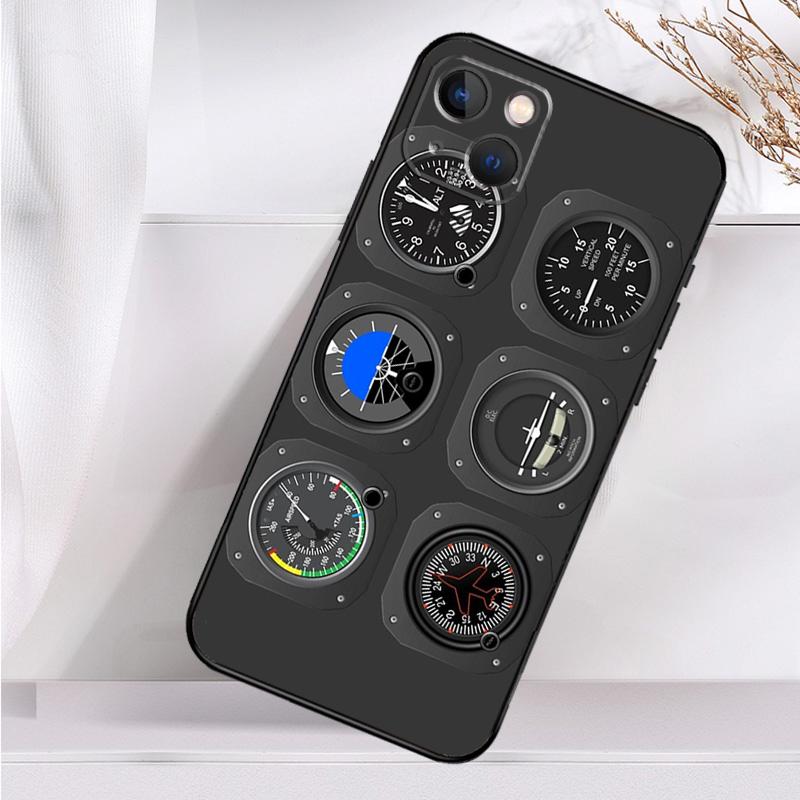 

Flight Instruments Shockproof Case For iPhone 17 Pro Max 11 14 15 16 Plus 12 13 Mini 16e 17 Air Phone Cover iPhone 16 Pro