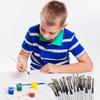 24Pcs Professional Paintbrush with Storage Case, Flat/Round/Fan/ Pointed Tip for Oil Acrylic Watercolor Rock Painting