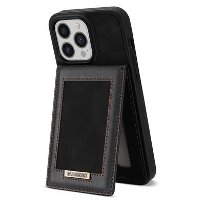 N.BEKUS For iPhone 16 Pro Kickstand Case RFID Blocking Leather+TPU Phone Cover with Card Slots