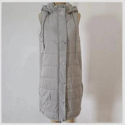 Order Two Size Up,Sleeveless Winter Jacket Women Midi Coats Down Vest Keep Warm Elegant Black Hooded Street Hipster Lady Cotton Overcoat
