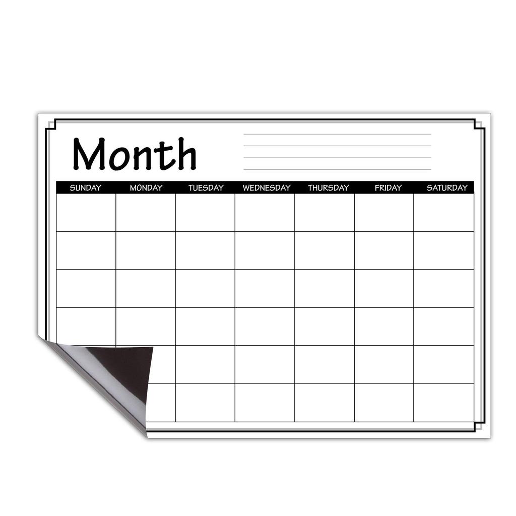 A3 Magnetic Erasable Monthly & Weekly Planner Whiteboard Set for Refrigerator