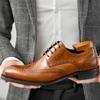 Fashion 2024 New Cowhide Block Carved Men's Shoes Genuine Leather British Men's Shoes Vintage Classic Dress Shoes Handmade High Quality