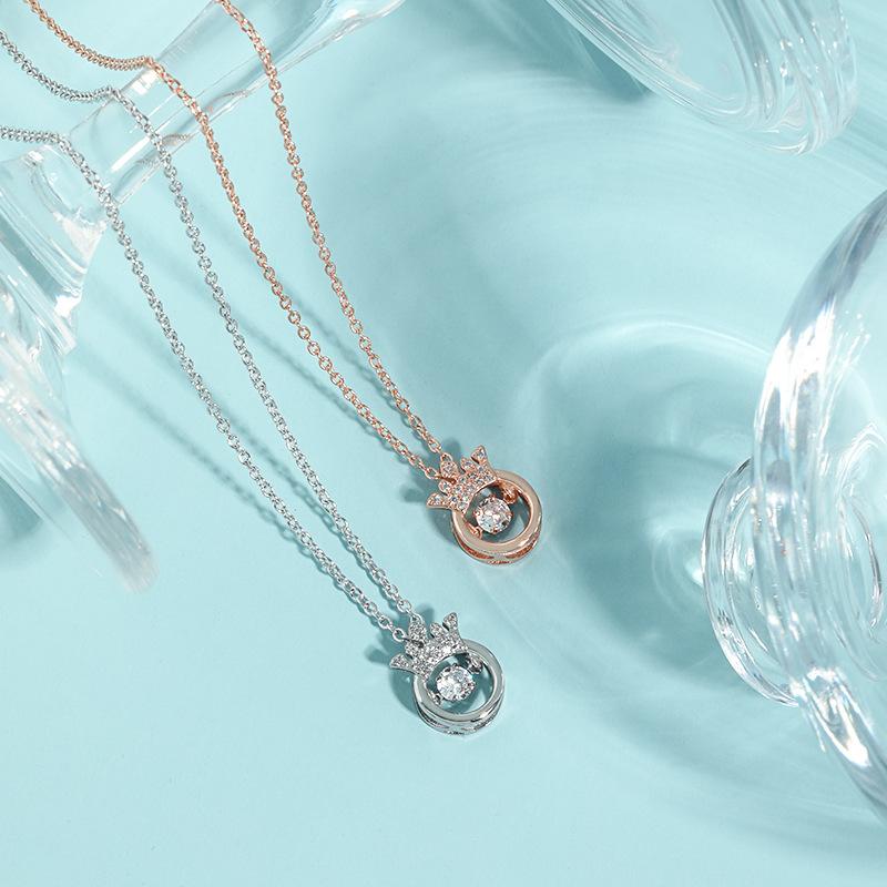 Collier élégant en forme de cœur battant creux, cadeau de Saint-Valentin, version japonaise et coréenne