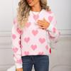 Ladies' Fashionable Heart-shaped Sweater, Loose And Versatile Valentine's Day Knitted Pullover Sweater