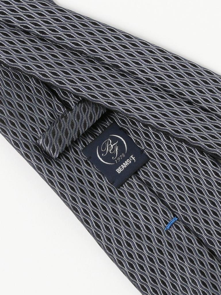 [BEAMS F] Silk Wave Pattern Jacquard Necktie for Men, Grey Free