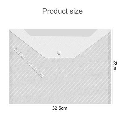 5~10pcs A4 File Bags Large-capacity Transparent Plastic Waterproof Snap-on Type Test Paper Storage Supplies for Archives TMZ