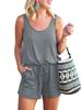 1011 European and American New Vest Drawstring Strap Jumpsuit Multi-color Straight Hair