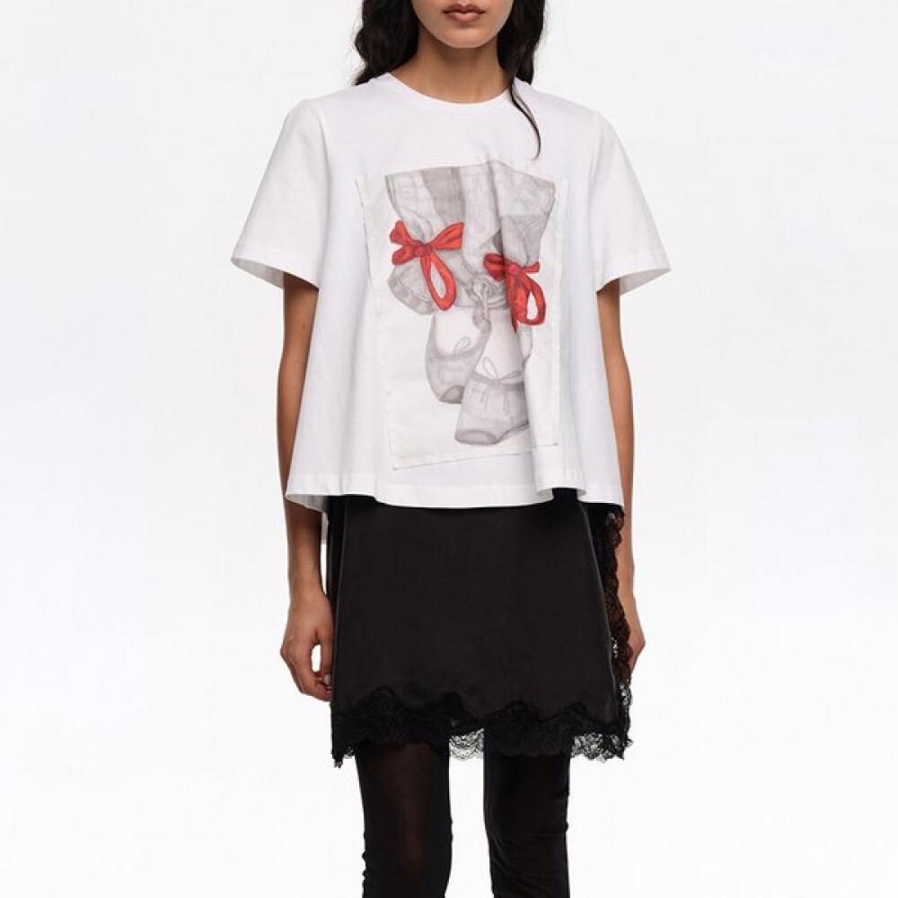

BimbA Y LolA BAllerinA Logo A Line T shirT whiTe b265AwT004whb White/M