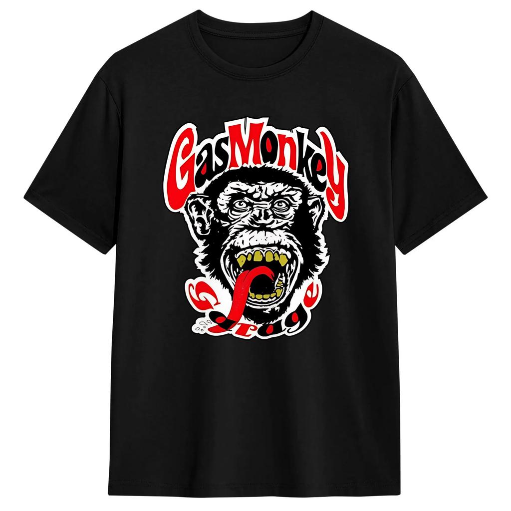 Monkey Gas Garage TShirt Unisex Awesome Pure Cotton Tee Shirt Round Neck Short Sleeve T Shirts Adult Tops