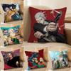 Anime S-Sakamoto Days Cushion Cover Soft Plush Double-Sided Pillow Cover Cozy Sofa Cushion Case Home Gift for Living Room
