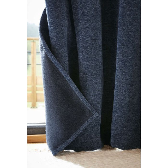 Lot de 2 rideaux occultants phoniques et thermiques doublés polaire "Bjorn" 100% opaque - Bjorn Minuit - 2 Panneaux Occultant + Pola