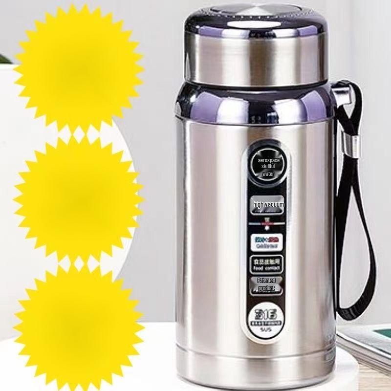 Large Capacity Stainless Steel Insulated Water Bottle - Portable Short and Wide Sports Cup for Men and Women