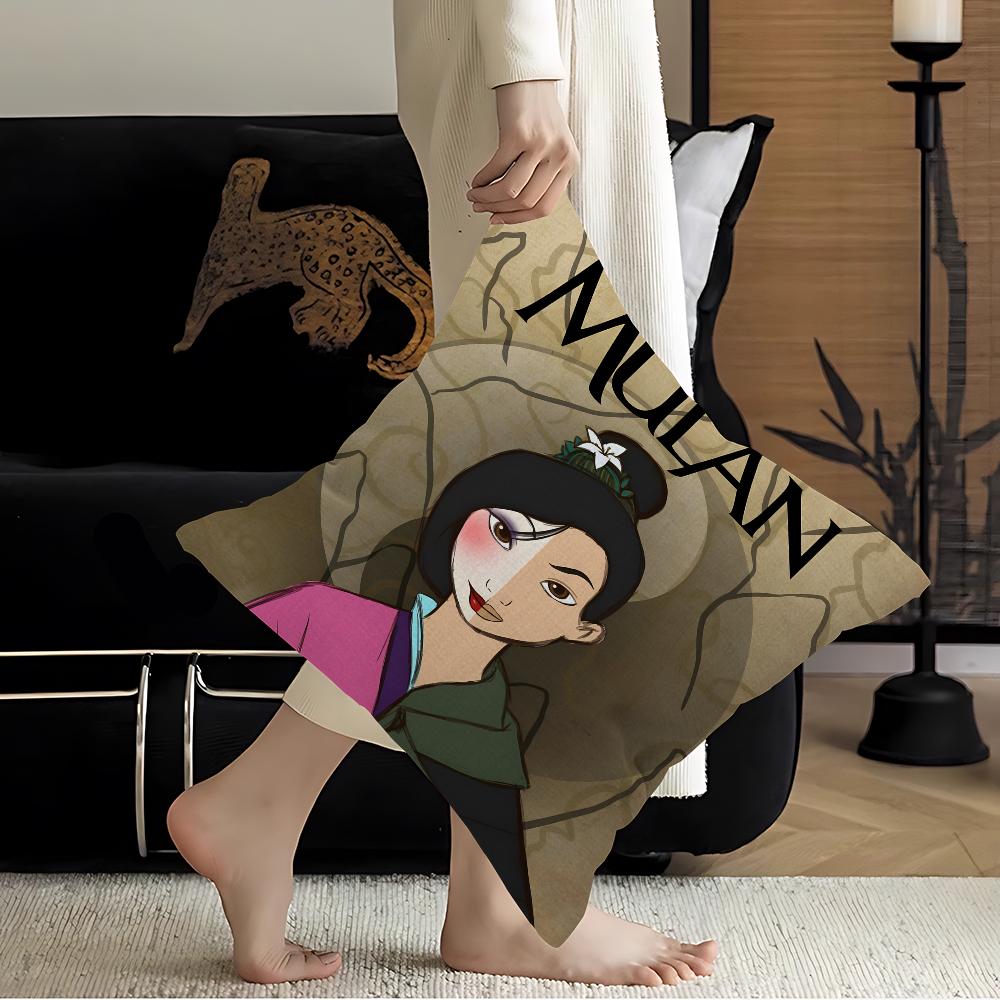 

C-Comic M-Mulan Cartoon Cushion Cover Pillowcase Upholstery Sofa Throw Pillow Home Decor Pillowcas 16x16Inch