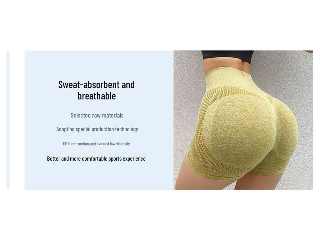 Women's High Waist Peach Butt Lift Yoga Shorts - Quick-Dry, Tummy Control, Three-Point Design