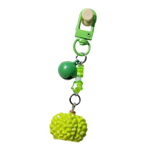 

Bag Pendant Star Fruit Shape Bag Hanging Ornament with Bell Sound Stress Relief Charm Key Chain Hanging Ornament зелений