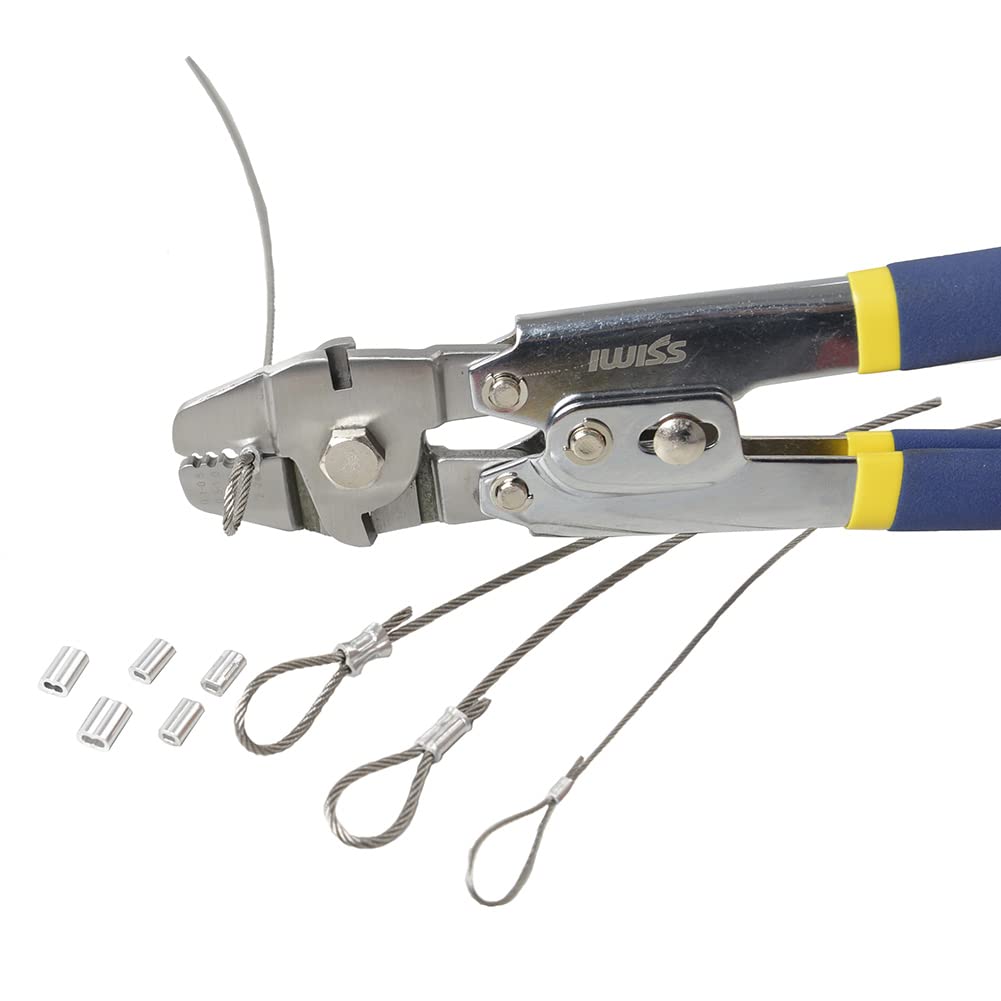 IWISS Stainless Steel Wire Clamp Wire Rope Aluminum Sleeve Crimping WX-255 Cutter, Cutter, Machine, 0.1mm-2.2mm