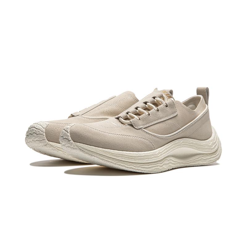 Li Ning Kung Fu Yin Trendy Versatile Non-Slip Wear-Resistant Low-Top Casual Shoes Unisex Casual Shoes Vanilla-White AZGU041-1