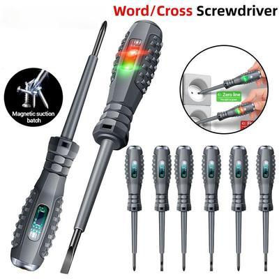 Word/cross Screwdrivers Neon Bulb Indicator Meter Electric Pen Insulated Electrician Highlight Pocket Tester Pen Tools