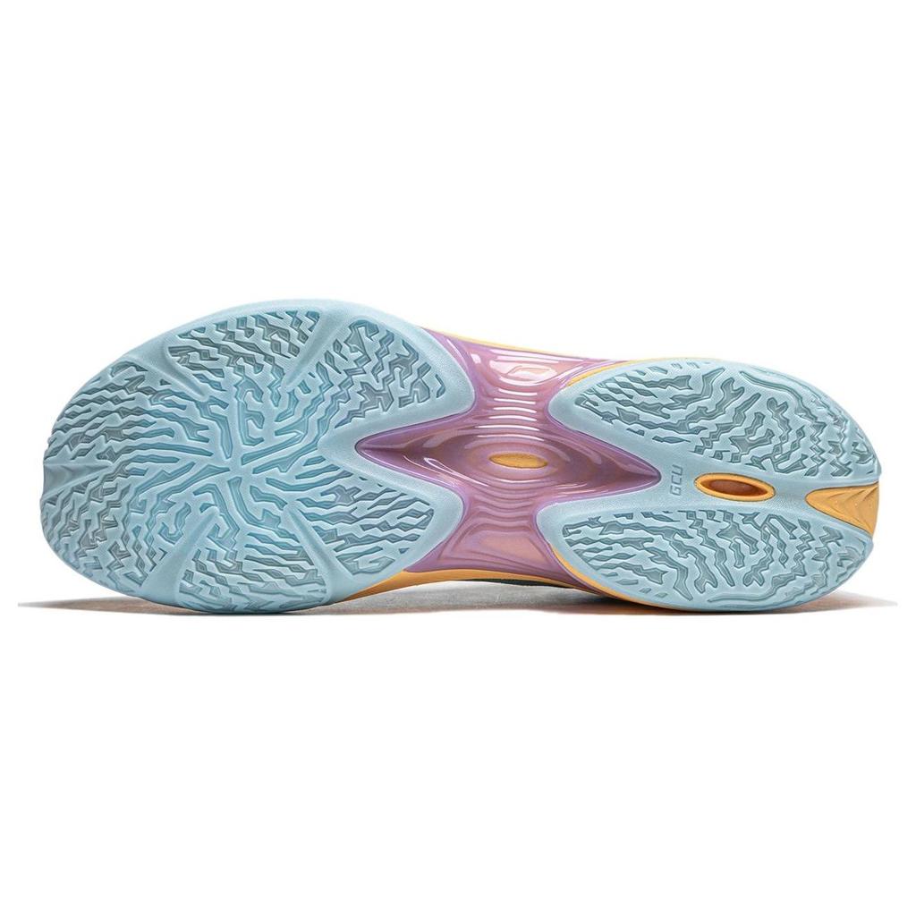 Li-Ning Ultraleve 2024 Absorção de Choque Antiderrapante Resistente ao Desgaste Leve Rebote Cano Baixo Tênis de Basquete Masculino sneaker Azul Gelo ABAU011-7