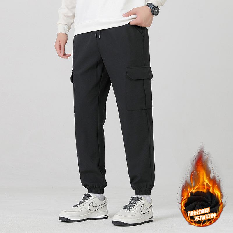 Men's Soft Shell Casual Workwear Pants - Winter Plus Velvet Outdoor Sports Trousers