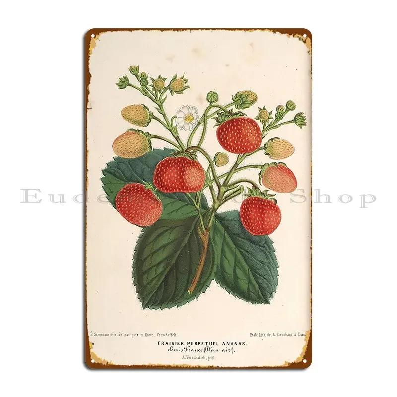 Strawberry Metal Plaque Poster Wall Mural Garage Designs Club Bar Pub Tin Sign Poster