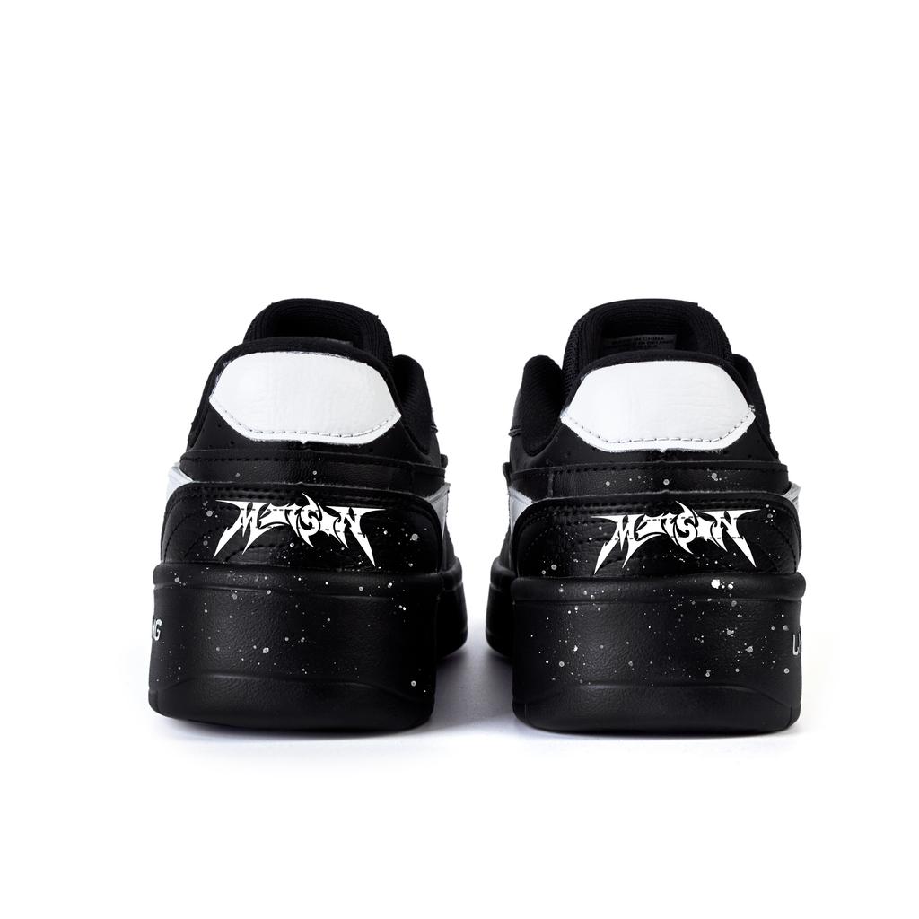 Li Ning Slip Resistant Cushioning Abrasion Resistant Low top Skateboard Shoes Men's Black White AGCU515-5(Team746-)