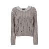 Veromoda Women's Beaded Hollow-Out Two-Piece Knitted Top
