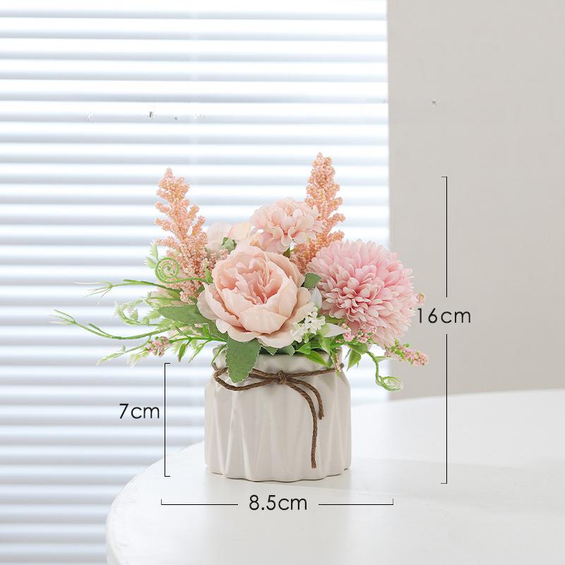Simulated Embroidered Ball Artificial Flower Potted Plant Decoration Restaurant Tabletop Home Floral Atmosphere Decoration