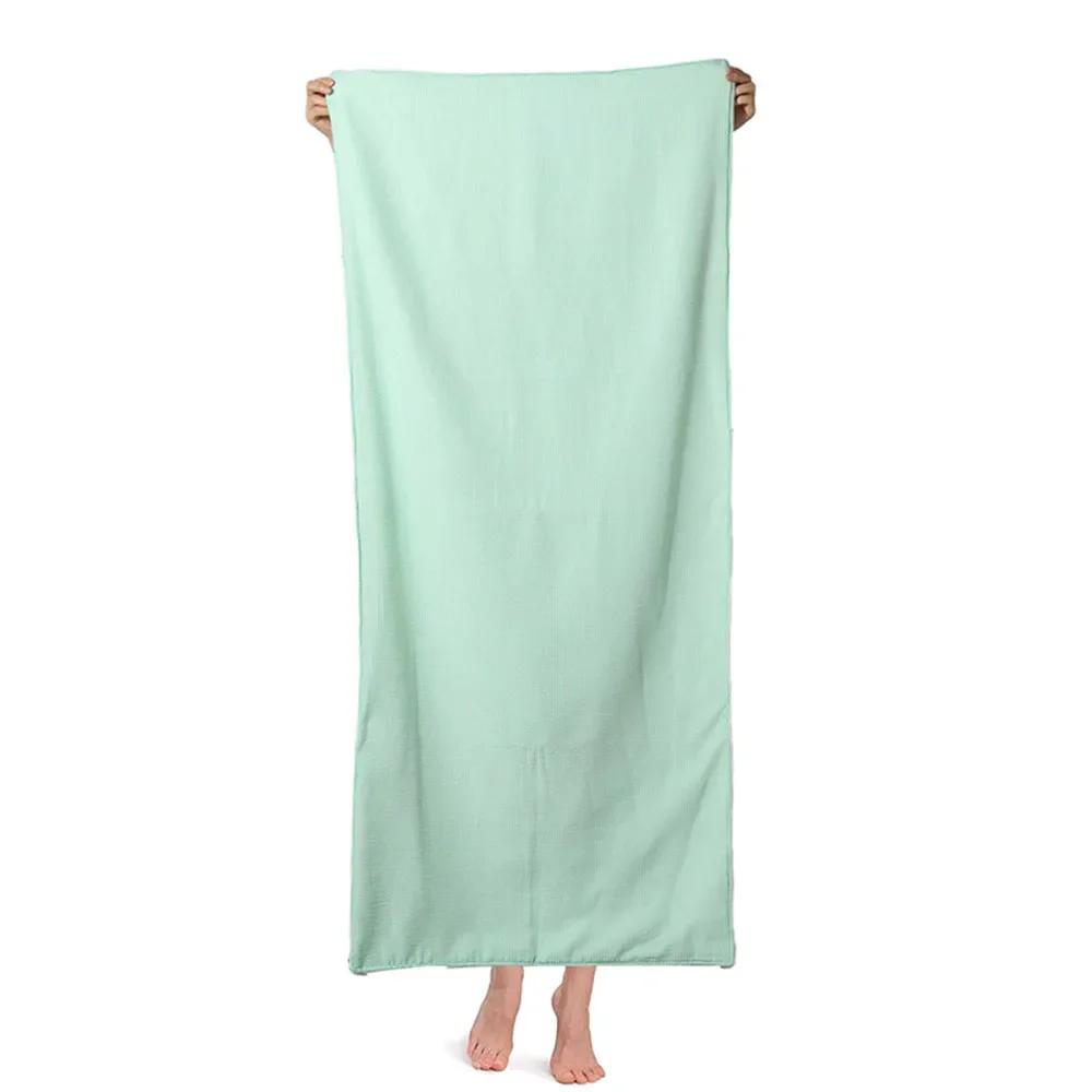 Solid Color Beach Towel Microfiber Quick Dry Striped For Kid Women Travel Camping Picnic Mat Pool Towel Portable Sea Surf Poncho