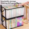 Transparent PVC Storage Box with Handle Large Capacity Organizer for Books Magazines,Toys Dustproof Waterproof Storage Bin