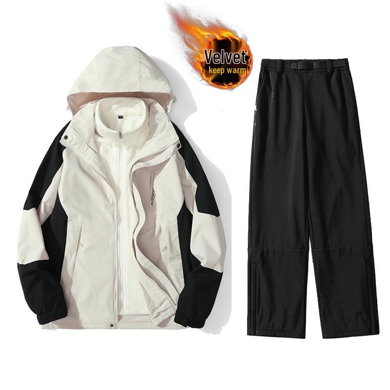 Junior Ski Suit: 3-in-1 Detachable Fleece-Lined Windbreaker and Snow Set for Beginner Big Kids