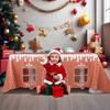 Yousheng Gingerbread House Christmas Tablecloth Reusable Rectangle Table Cover with Playful Cut-Out Windows Holiday Playhouse Table Tent for Kitchen