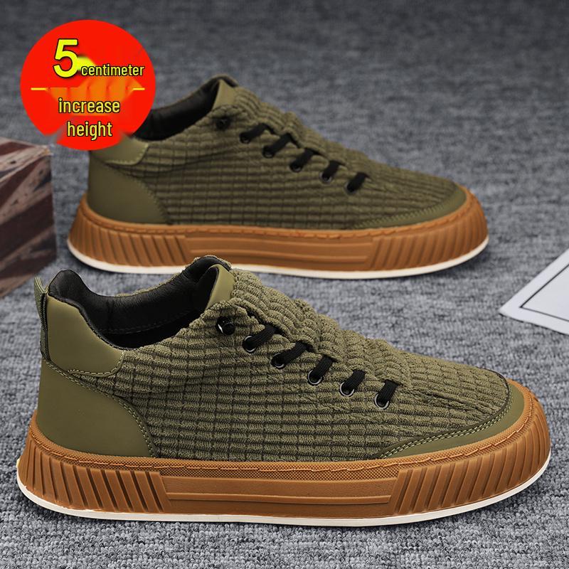 Men's Fleece-Lined Winter Canvas Skate Shoes - Slip-On Casual Soft Sole Sneakers