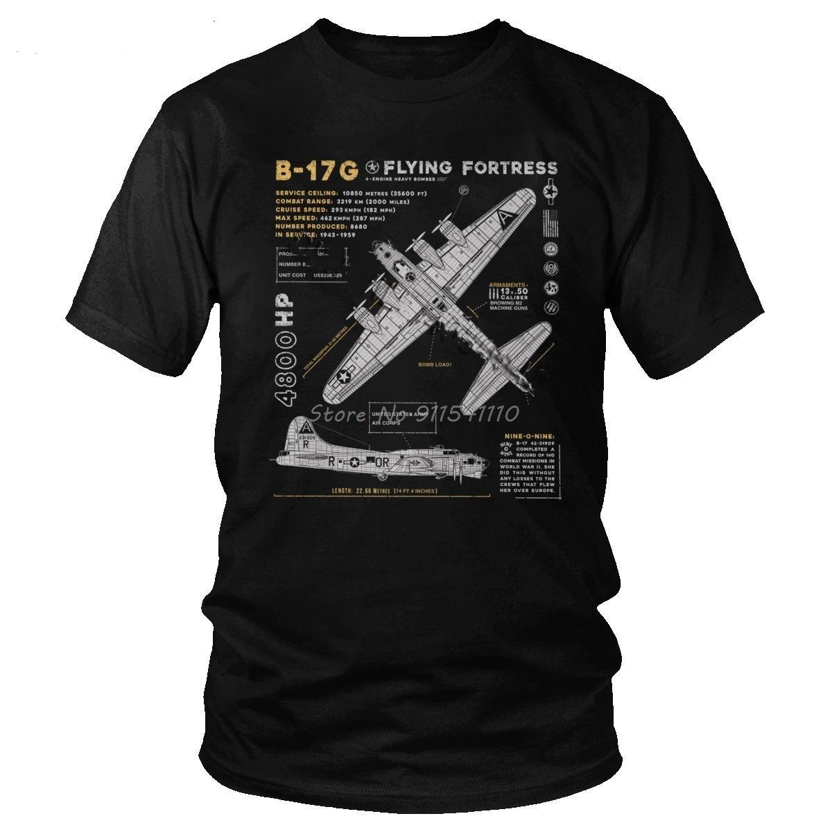 

Vintage B-17 Flying Fortress Spitfire T-Shirt Men Cotton Fighter Plane Tee War Pilot Short Sleeve Aircraft Airplane T Shirt -... S разноцветный