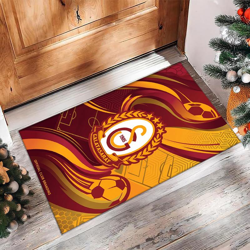 Tappeto Morbido Antiscivolo per Interni con Motivo Calcio Galatasaray FC Tappetino Decorativo Sportivo per Camera da Letto