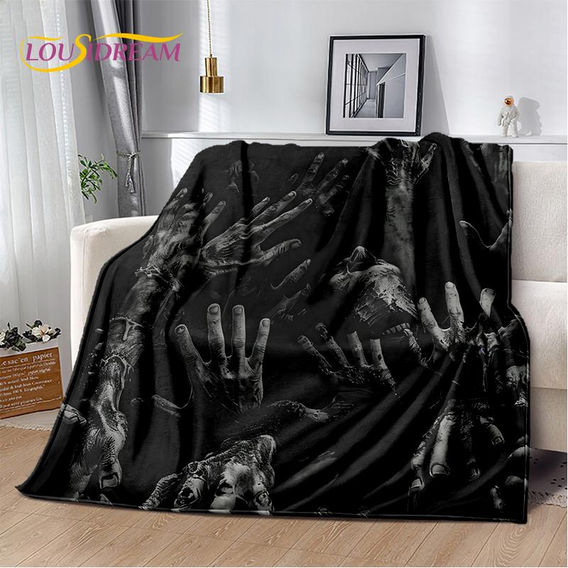 2025 New Gothic Horror Character Skull Ghost Soft Blanket,Soft Throw Blanket for Home Bedroom Bed Sofa Picnic Travel Child Gift