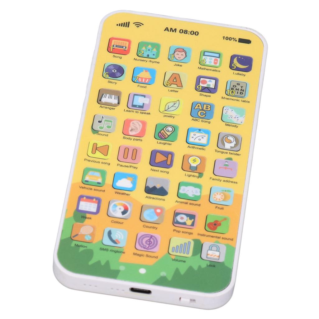 Touchscreen Früherziehungs-Telefon 40 Tasten Multifunktional Wiederaufladbar Simuliertes Baby-Spielzeug-Telefon