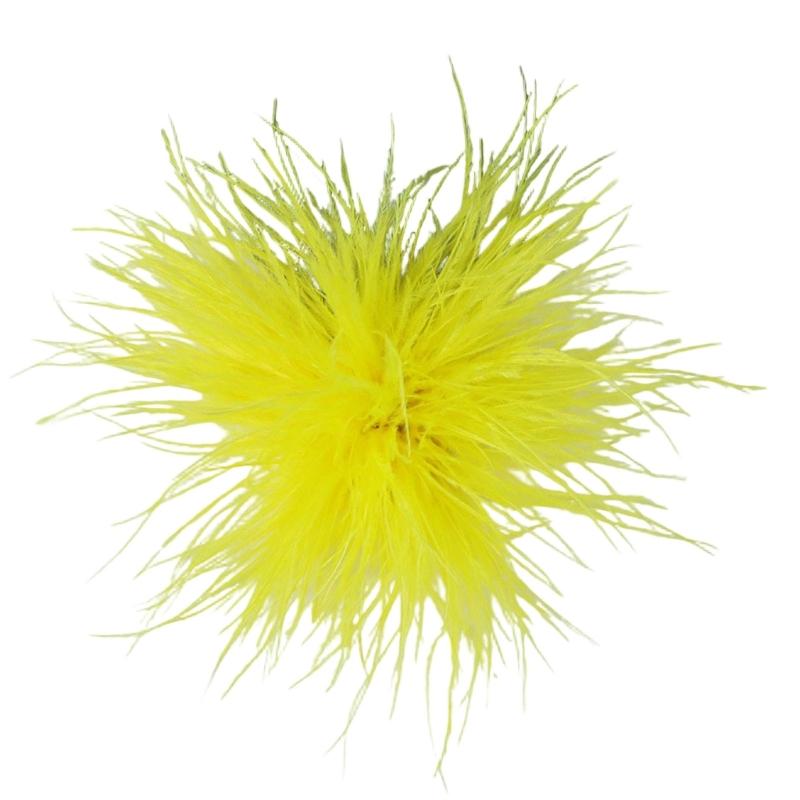 Handcrafted Natural Feather Flower Brooch, Full Radiating Design Badge with Pin Back and Hair Clip for Outfit Styling