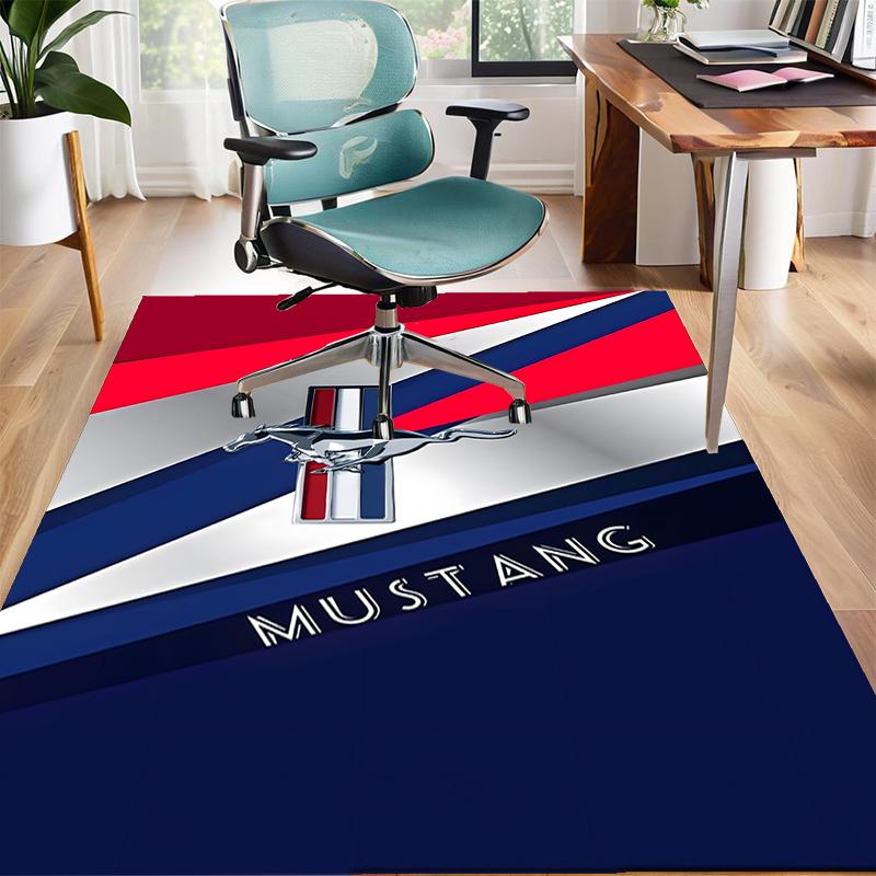 Mustang Polyester Tapijt, Zachte Binnenvloermat voor Kantoorstoel, Woonkamer, Bureau - Decoratief Huiswerkplek Tapijt Ontwerp