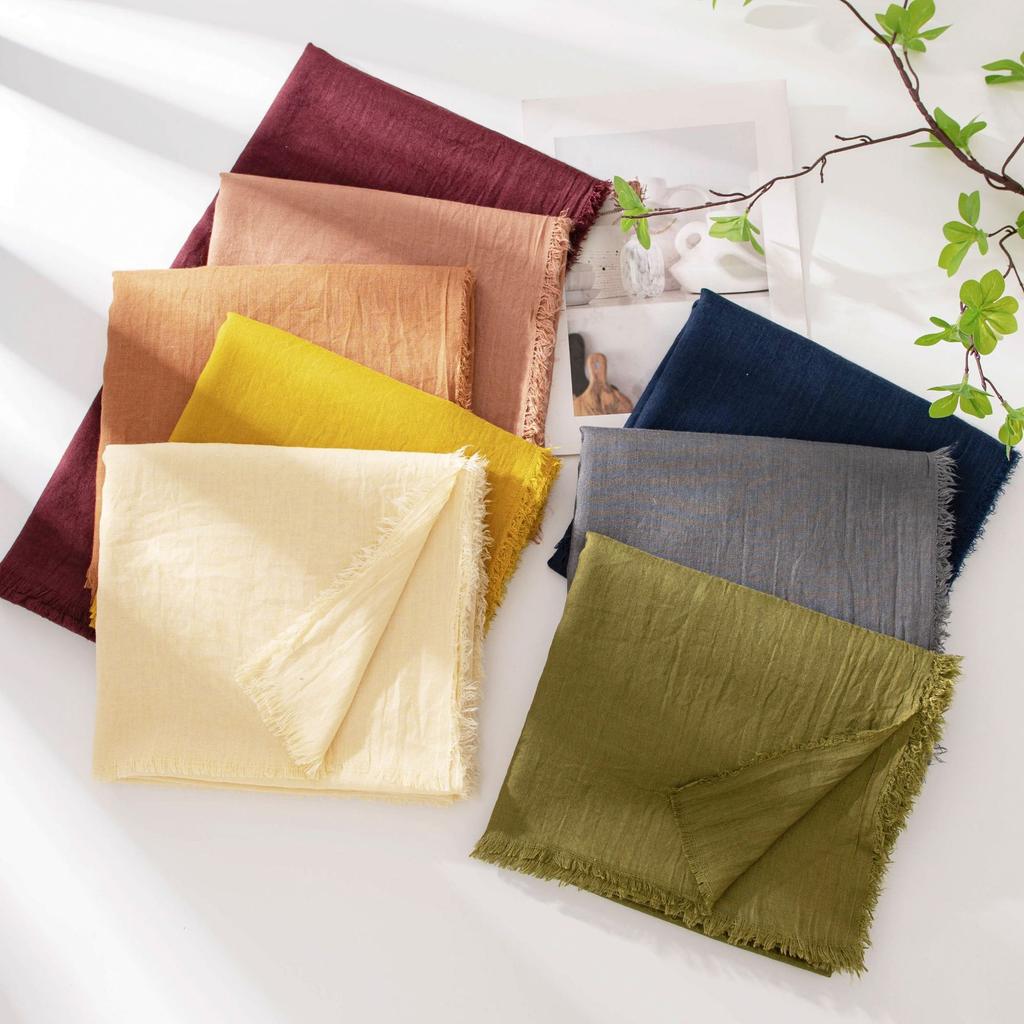 Spring Season, Pure Color, Simulated Silk, Long Strip Scarf, Fashionable, Suitable for Work, Sun Protection, Sheer Scarf, Shawl.